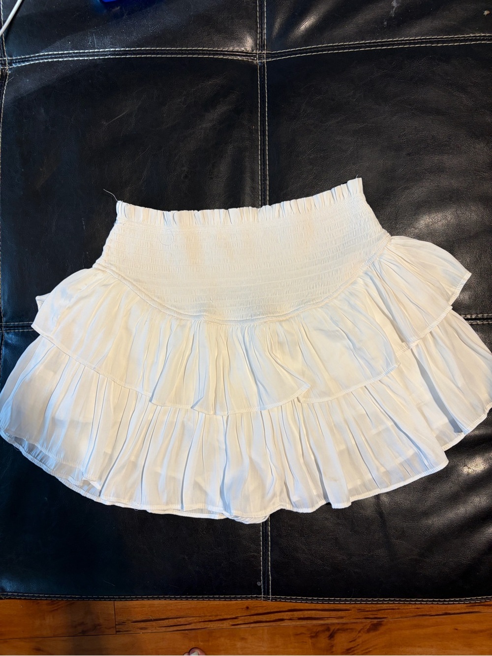 Mustard Seed White Tiered Ruffle Mini Skirt